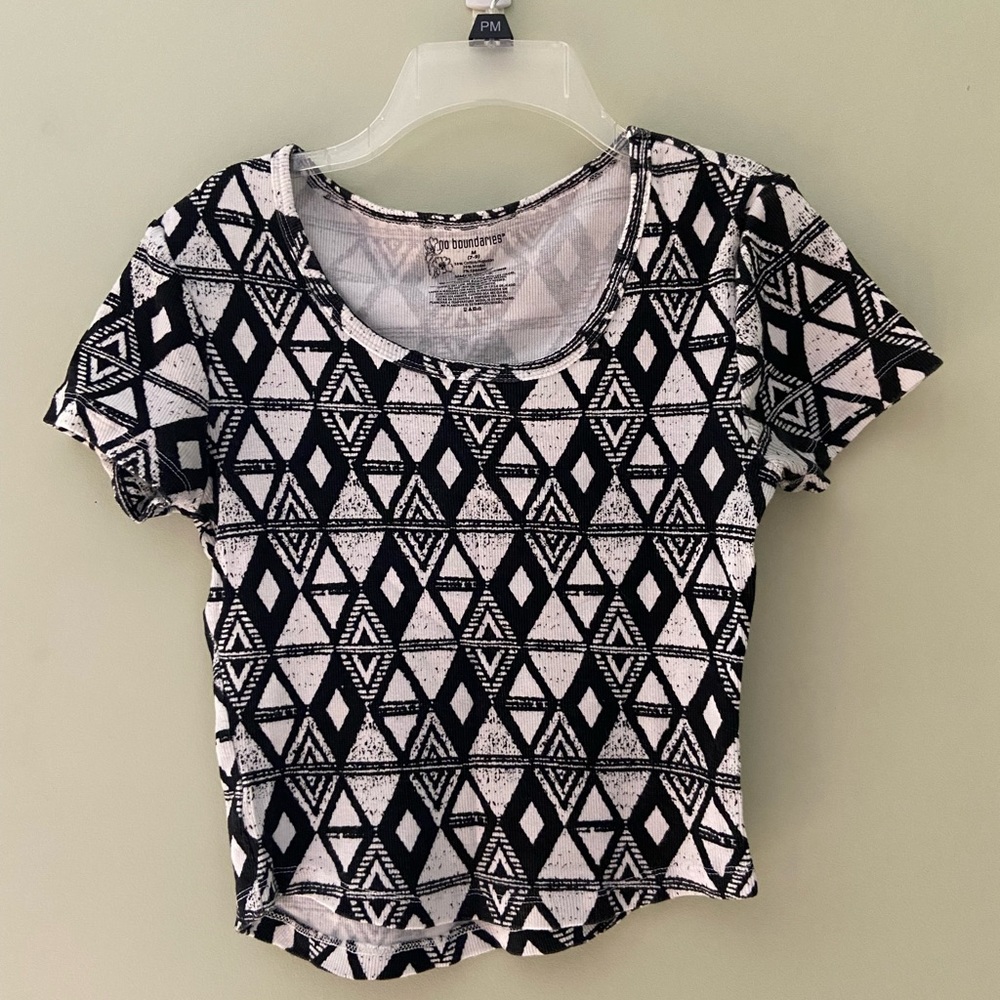 Black and White Aztec Top